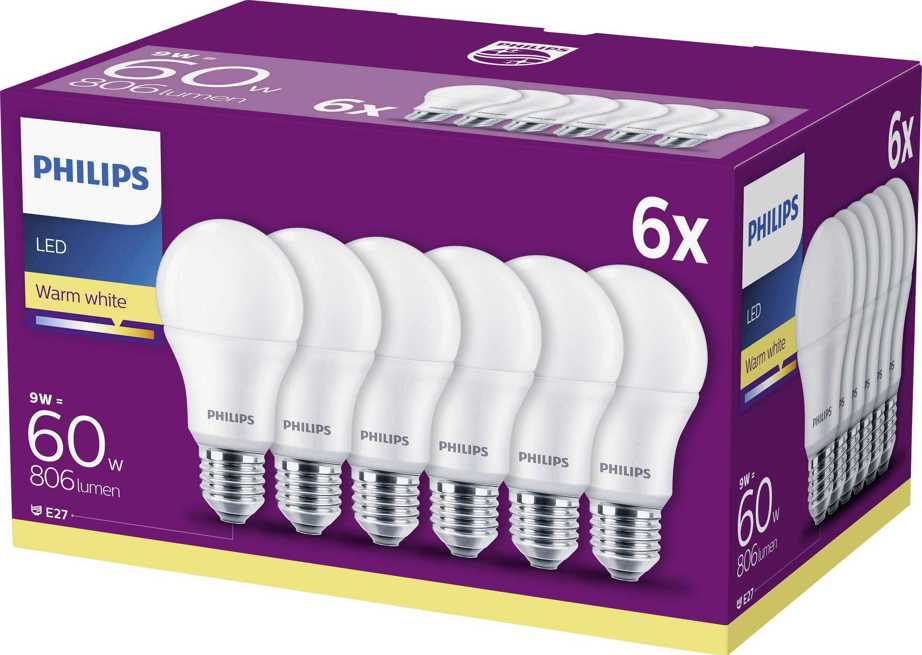 LED žarulje PHILIPS 8W (60W) E27 806Lm WW FR A60 ND 6kom /65kn