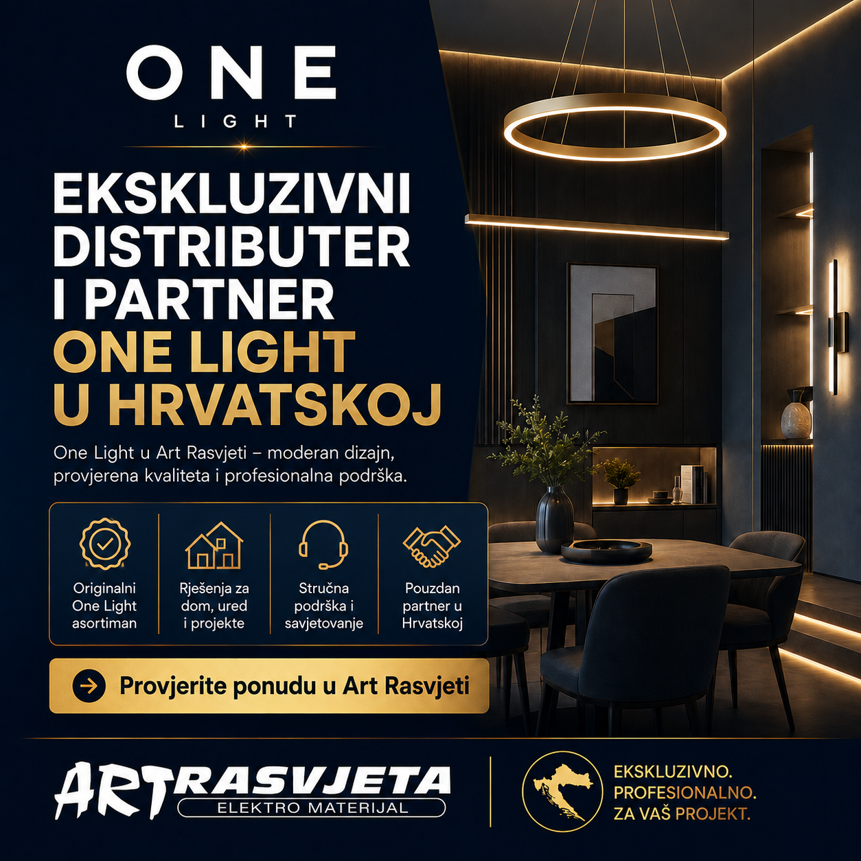 ART-rasvjeta jedini i eklusivni distributer i partner One light u Hrvatskoj