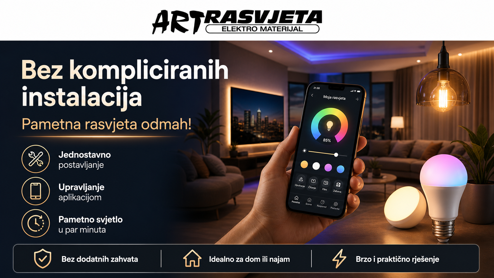 Bez kompliciranih instalacija – pametna rasvjeta odmah!