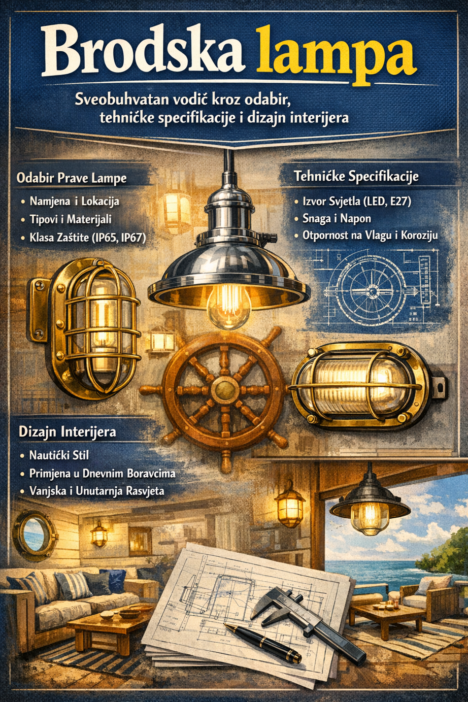 Brodska lampa: Sveobuhvatan vodič kroz odabir, tehničke specifikacije i dizajn interijera