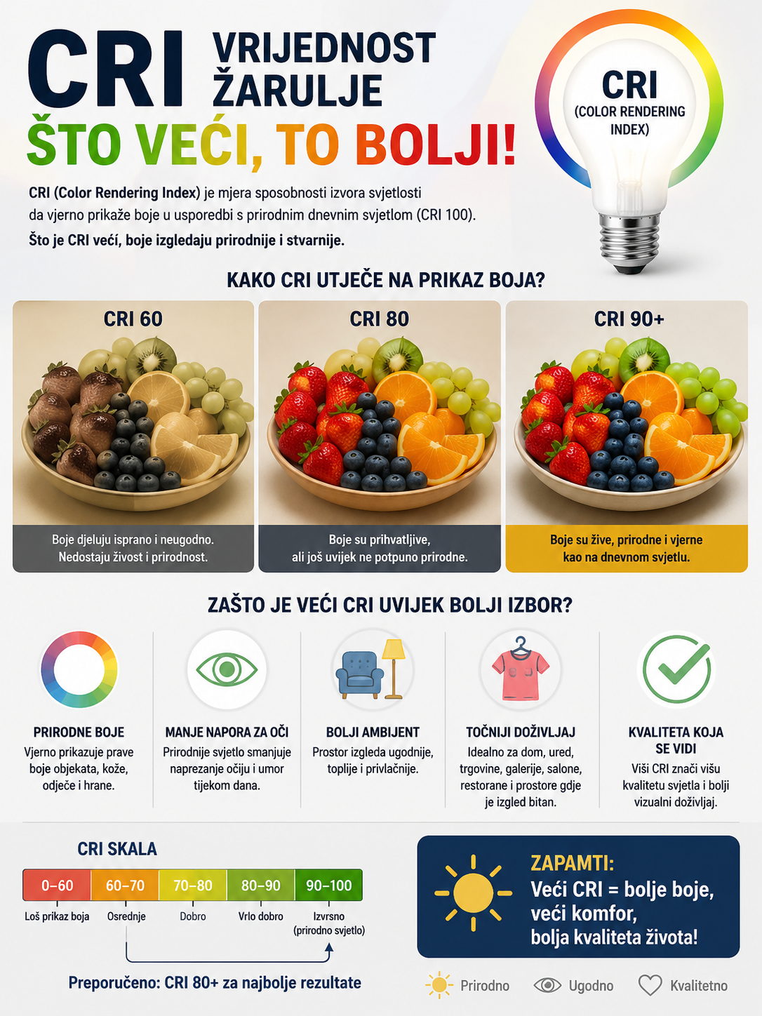 CRI vrijednost žarulje