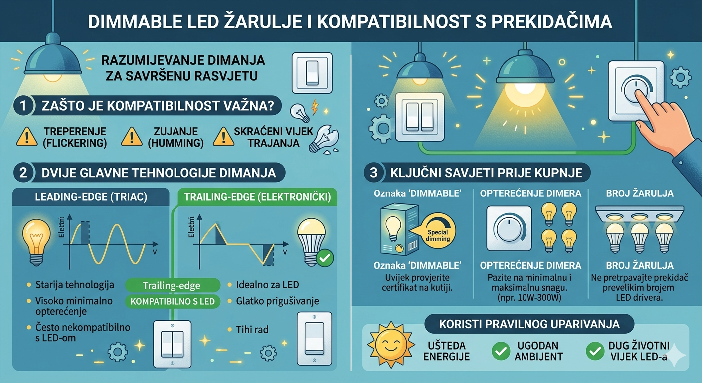Dimmable LED žarulje i kompatibilnost s prekidačima