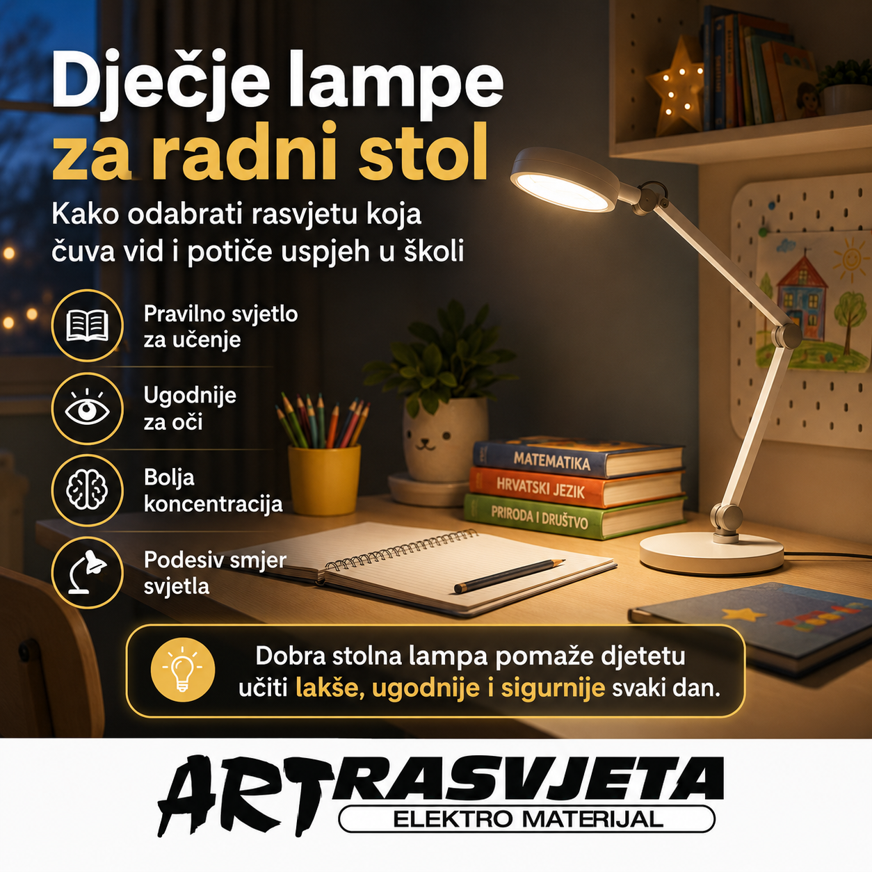 Dječje lampe za radni stol
