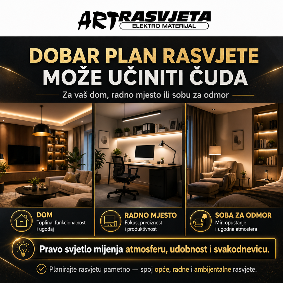 Dobar plan rasvjete može učiniti čuda za vaš dom, radno mjesto ili sobu za odmor