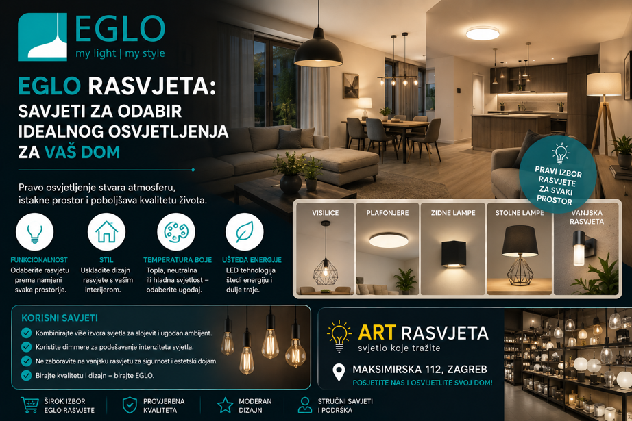 Eglo rasvjeta: Savjeti za odabir idealnog osvjetljenja za vaš dom