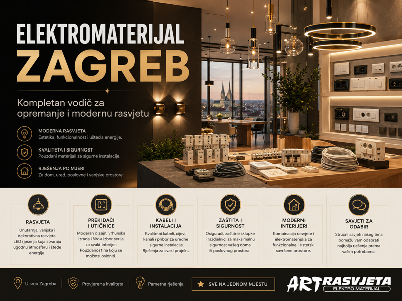 Elektromaterijal Zagreb: Kompletan vodič za opremanje i modernu rasvjetu