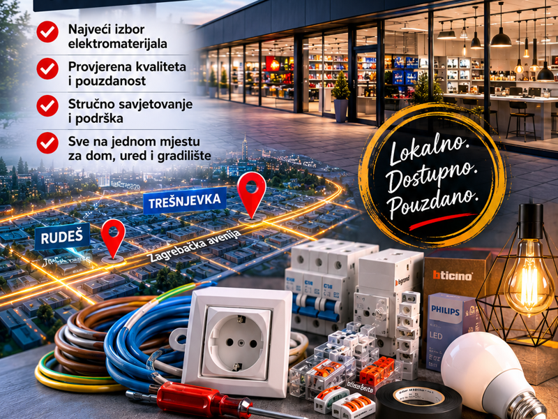 Gdje kupiti kvalitetan elektromaterijal na Trešnjevci i Rudešu?