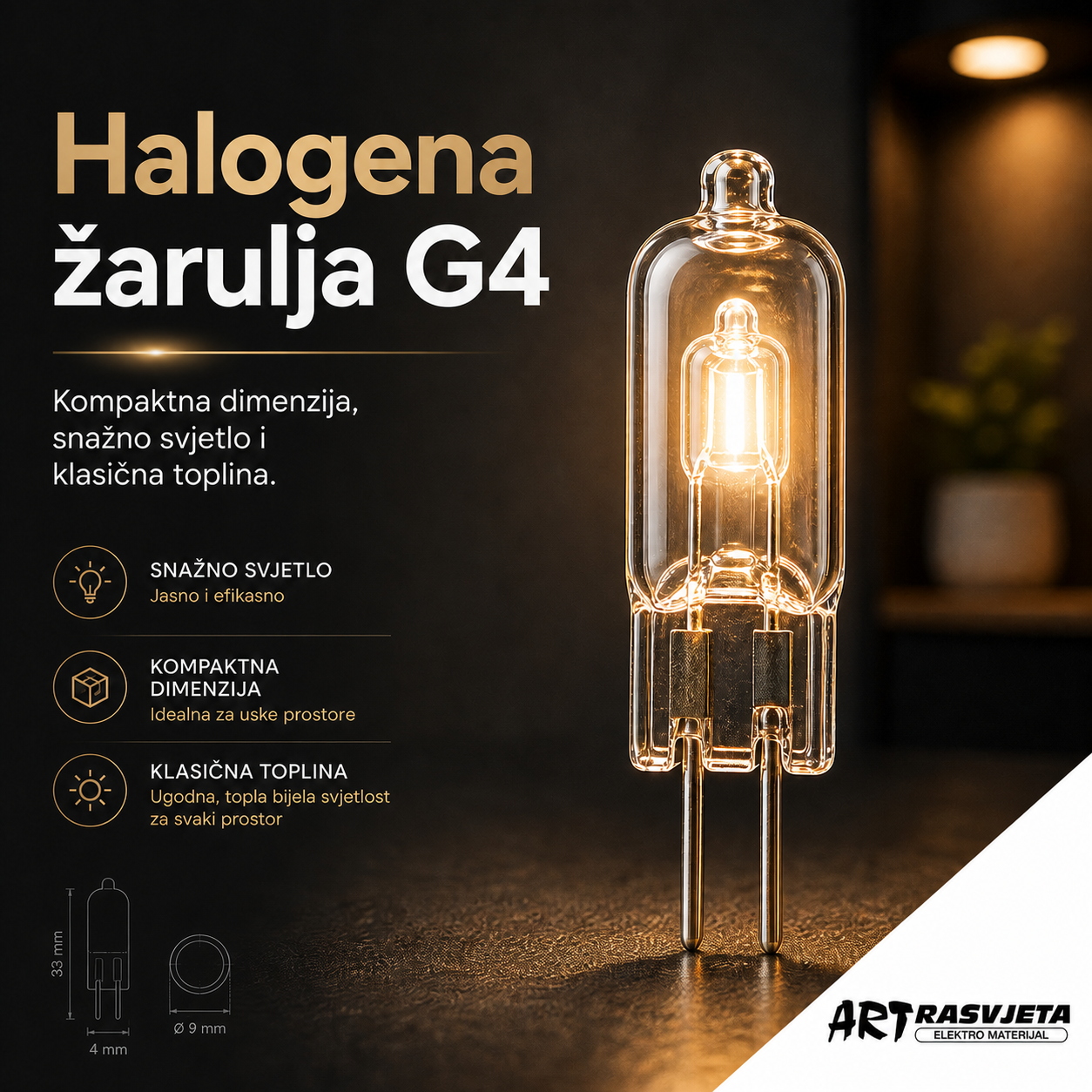 Halogena žarulja G4 20 W / 12 V