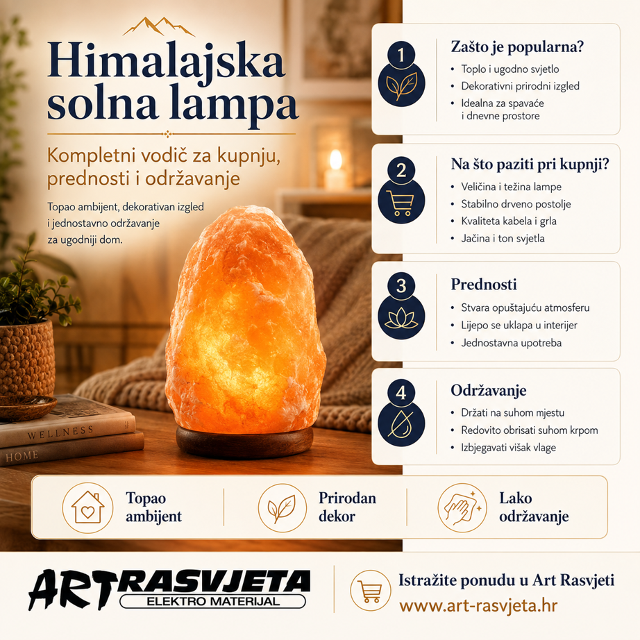 Himalajska solna lampa: Kompletni vodič za kupnju, prednosti i održavanje