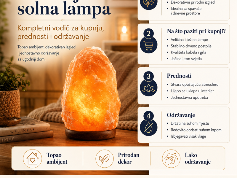 Himalajska solna lampa: Kompletni vodič za kupnju, prednosti i održavanje