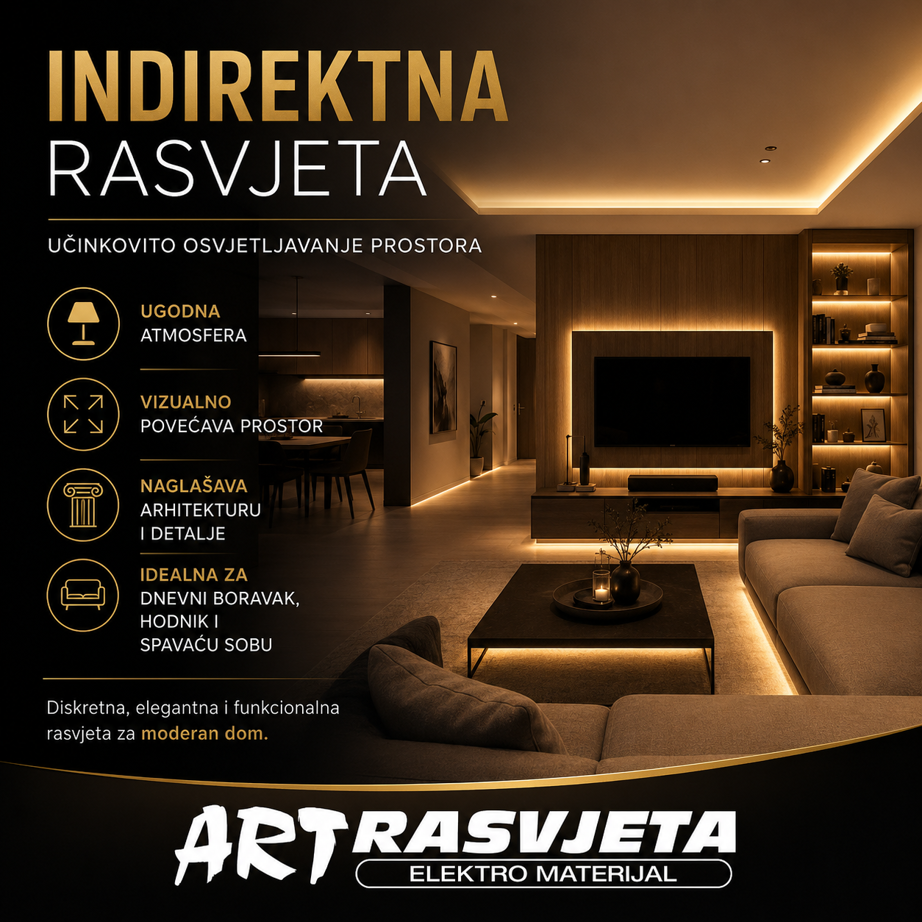Indirektna rasvjeta: Učinkovito osvjetljavanje prostora