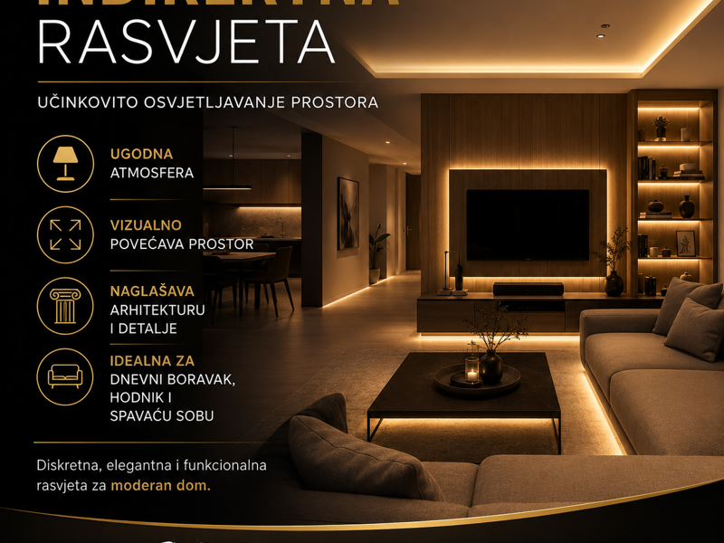 Indirektna rasvjeta: Učinkovito osvjetljavanje prostora
