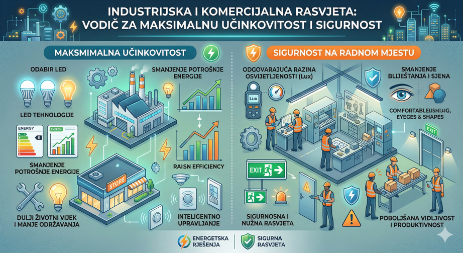 Industrijska i komercijalna rasvjeta: Vodič za maksimalnu učinkovitost i sigurnost