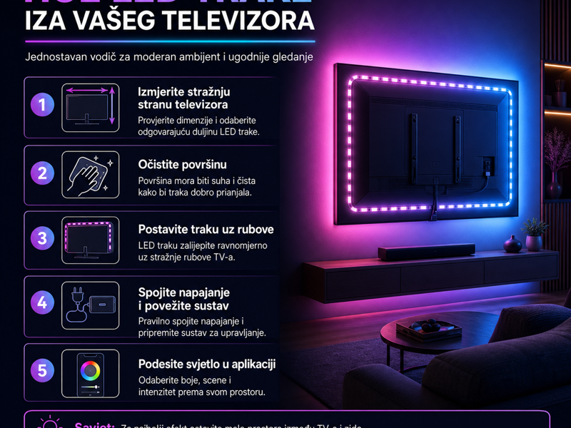 Kako instalirati HUE led trake iza Vašeg televizora