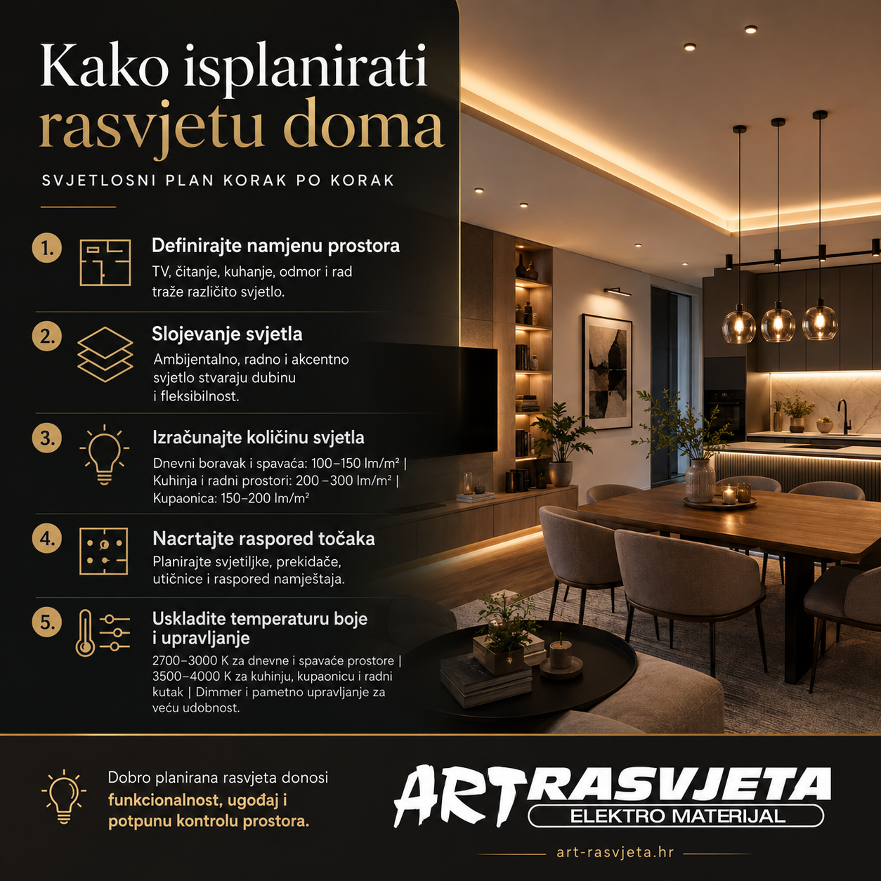 Kako isplanirati rasvjetu doma