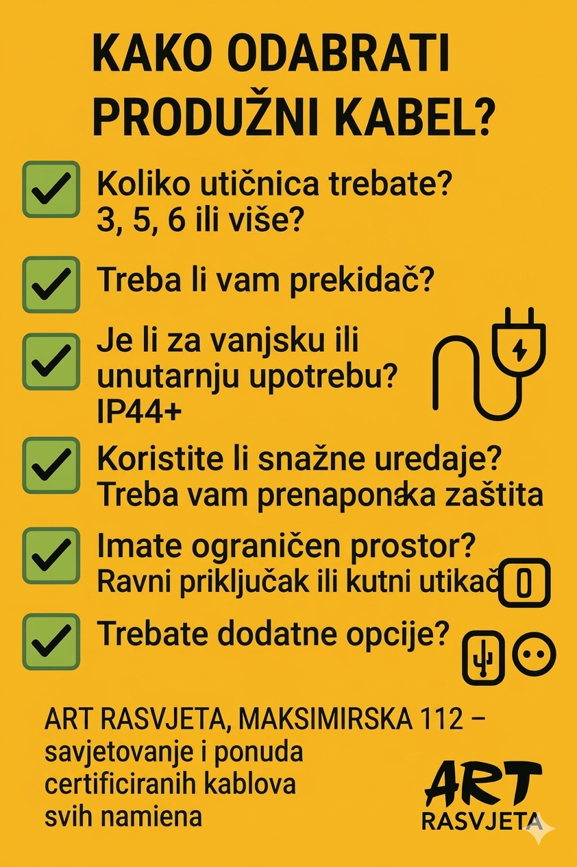 kako izabrati produžni kabel