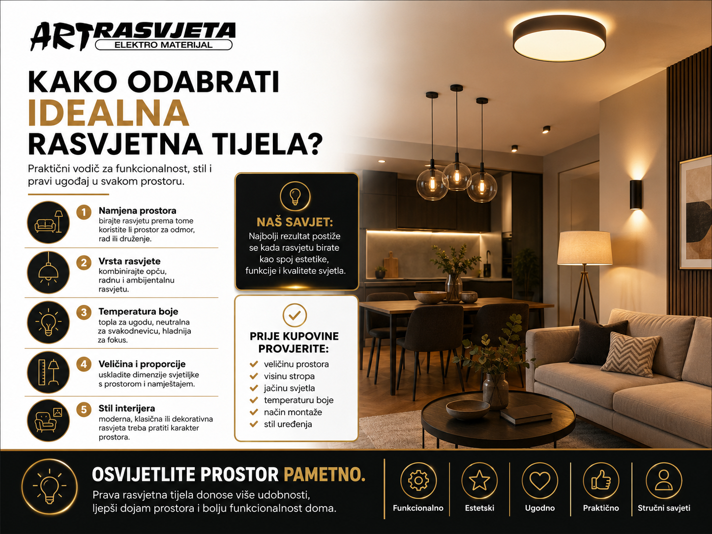 Kako odabrati idealna rasvjetna tijela?