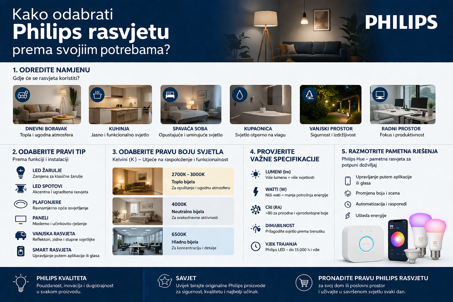 Kako odabrati najbolju Philips rasvjetu prema svojim potrebama?