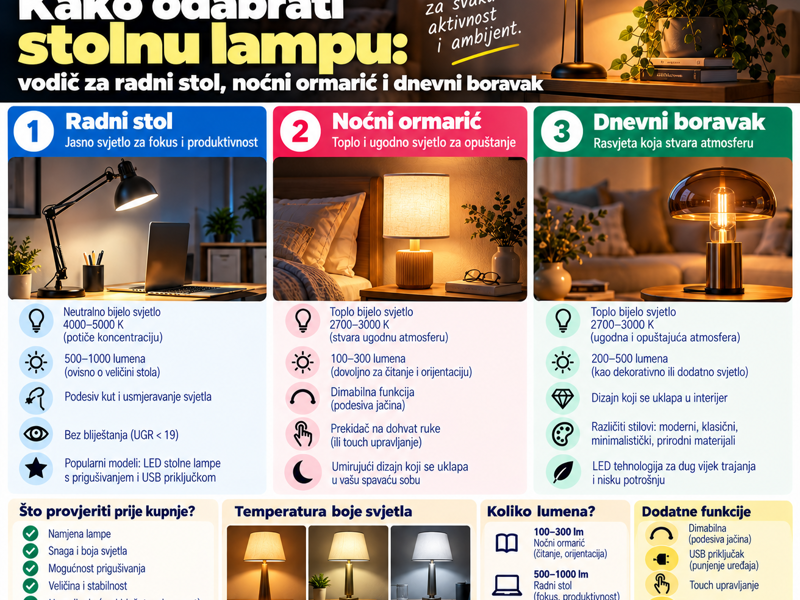 Kako odabrati stolnu lampu: vodič za radni stol, noćni ormarić i dnevni boravak