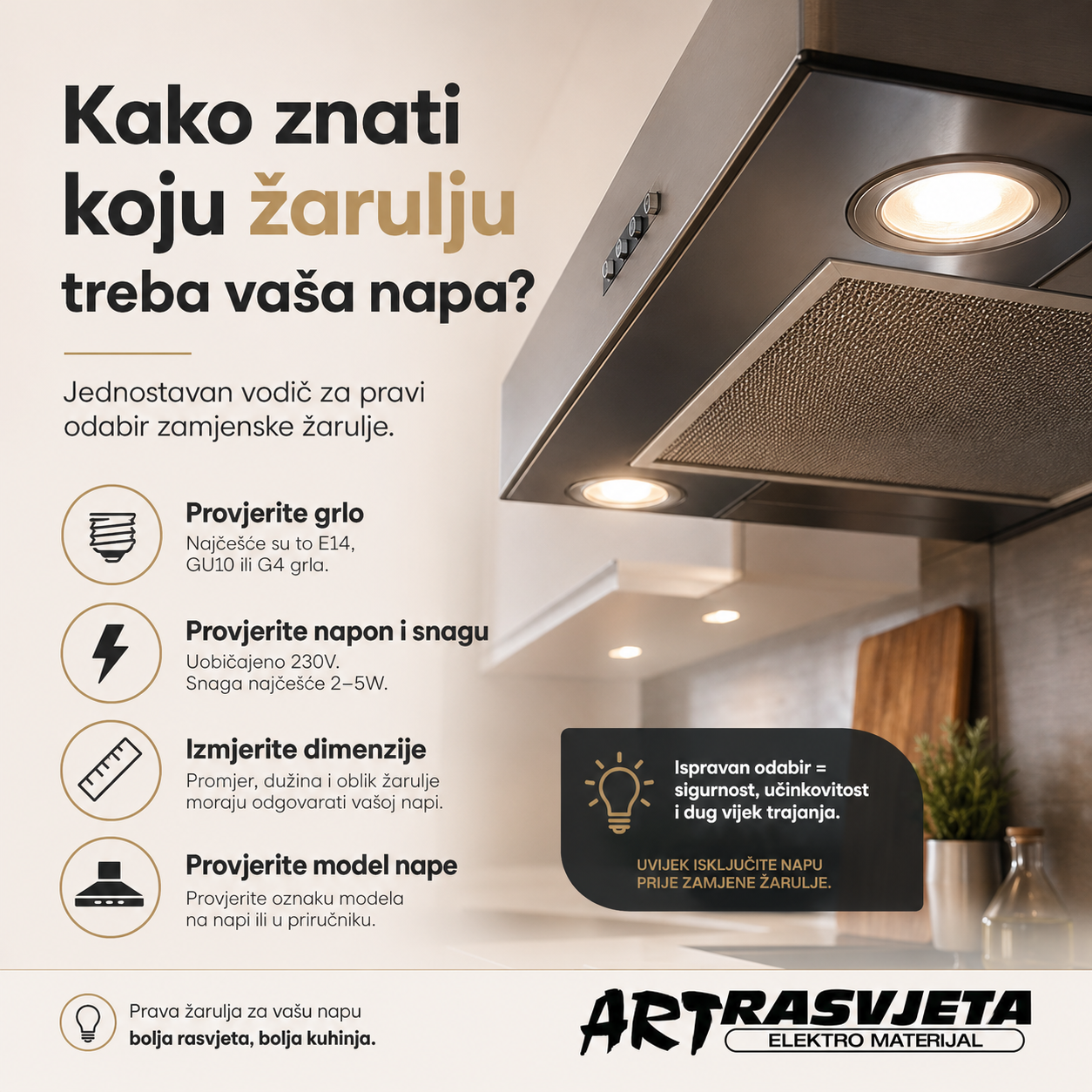 Kako znati koju žarulju treba vaša napa?