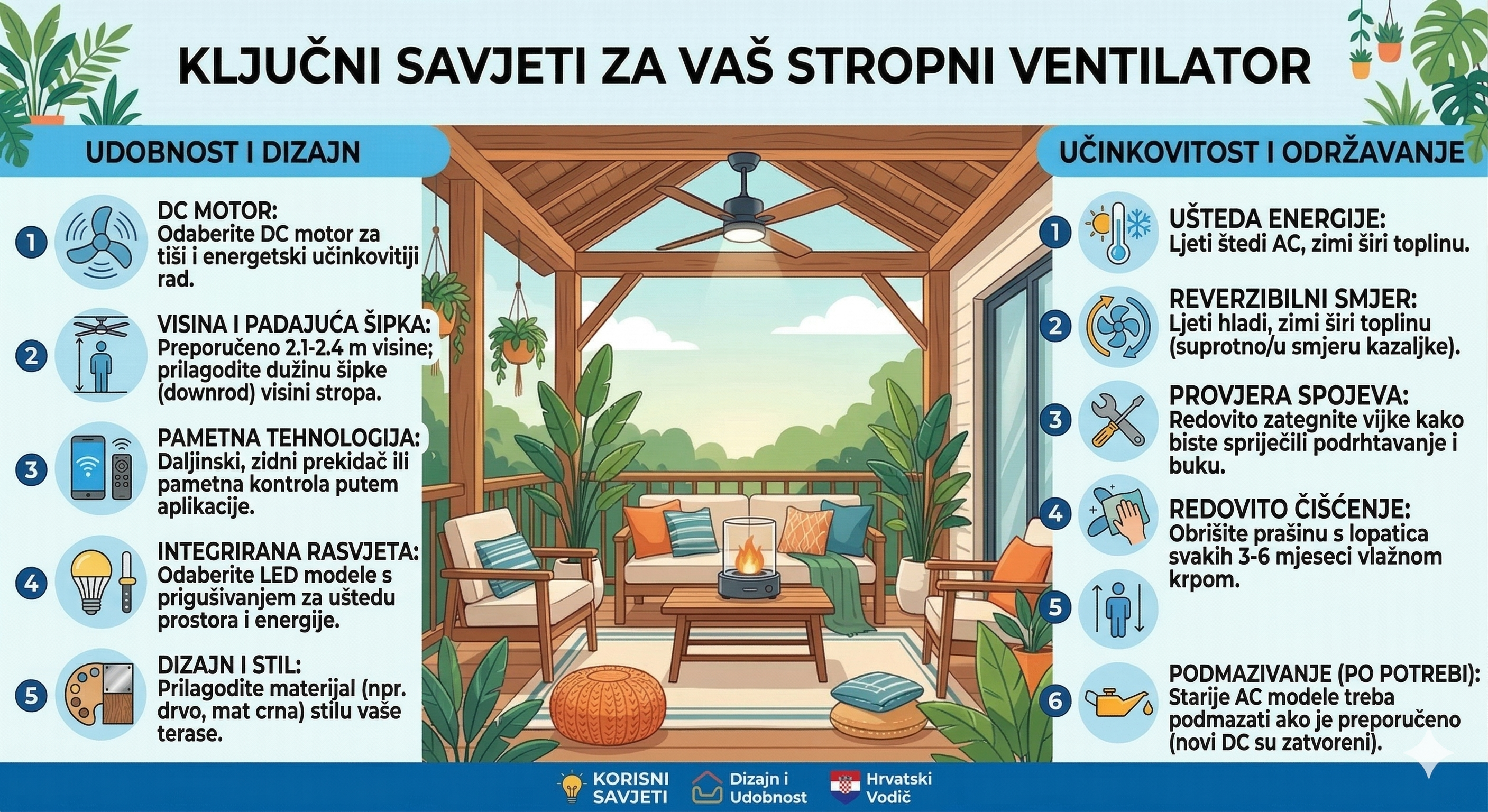 KLJUČNI SAVJETI ZA VAŠ STROPNI VENTILATOR