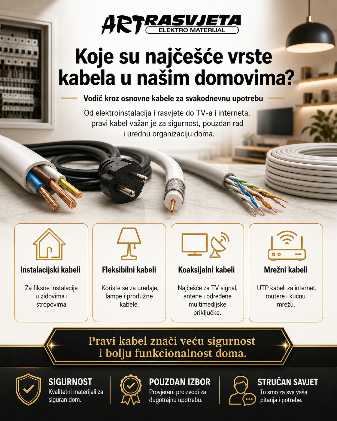 Koje su najčešće vrste kabela u našim domovima?