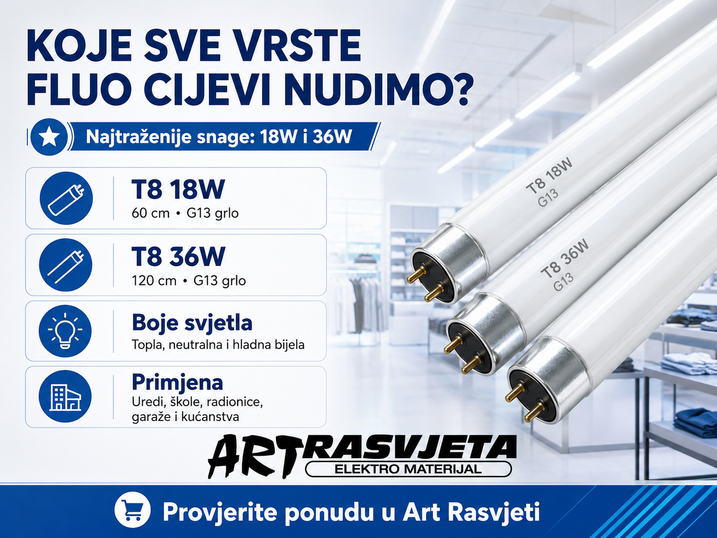 Koje sve vrste fluo cijevi nudimo?