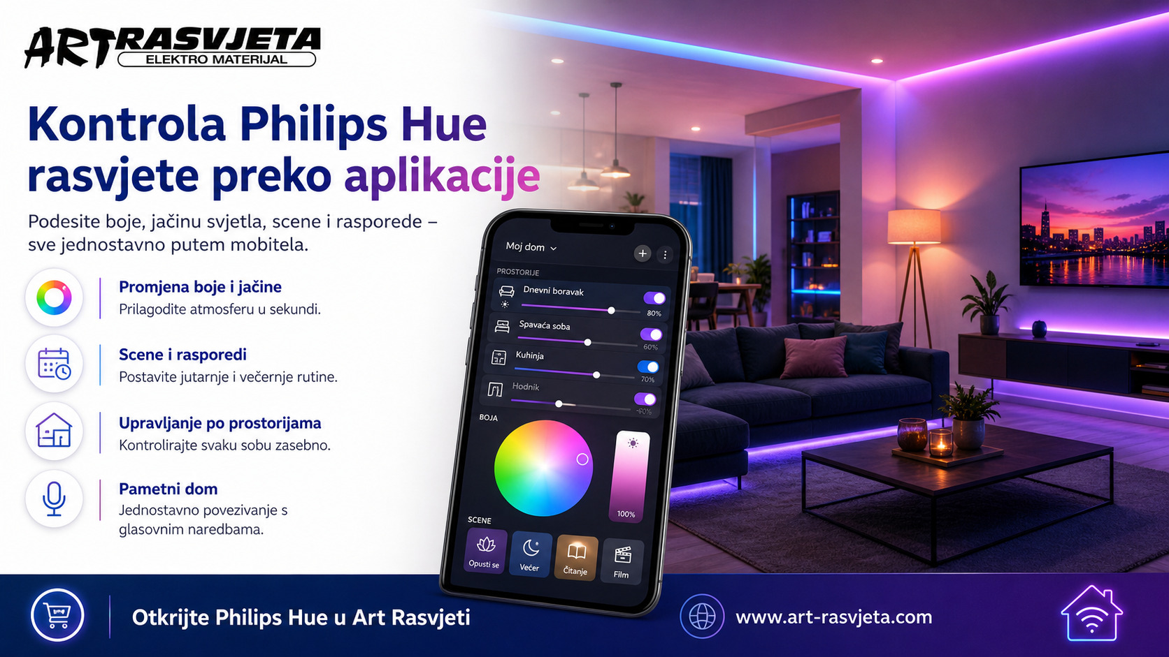 Kontrola Philips Hue rasvjete preko aplikacije