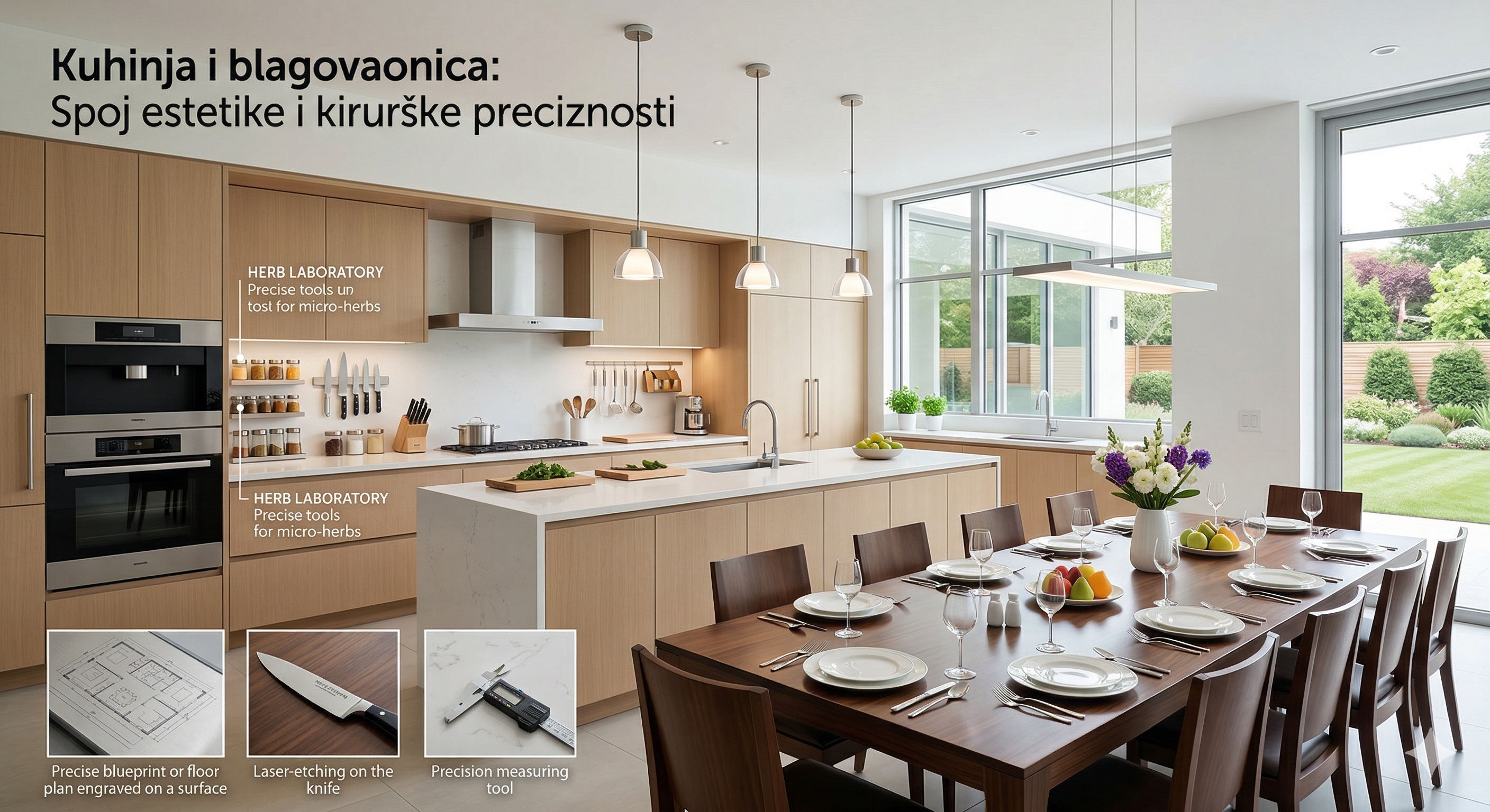 Kuhinja i blagovaonica: Spoj estetike i kirurške preciznosti