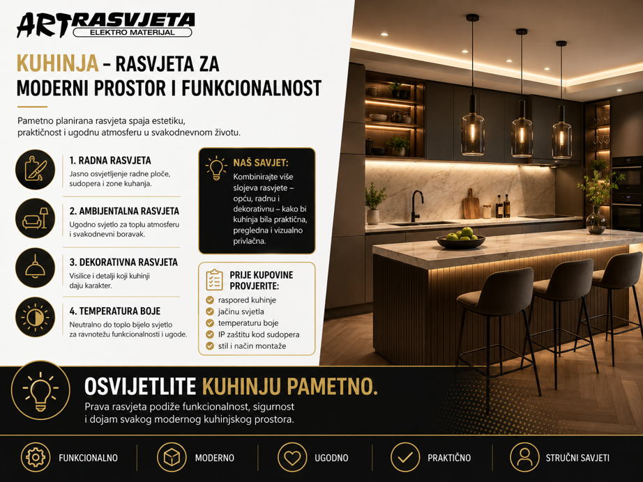 Kuhinja - Rasvjeta za moderni prostor i funkcionalnost