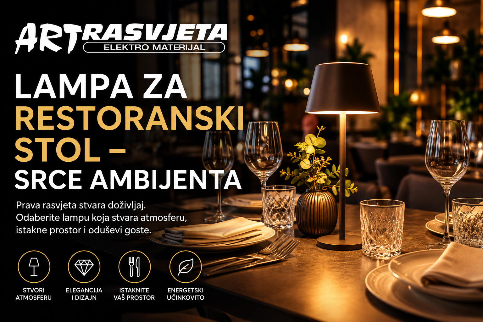 Lampa za restoranski stol – srce ambijenta