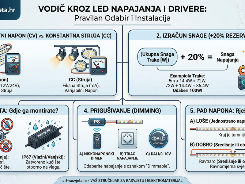 LED napajanja i driveri: Sveobuhvatan vodič kroz pravilan odabir i instalaciju