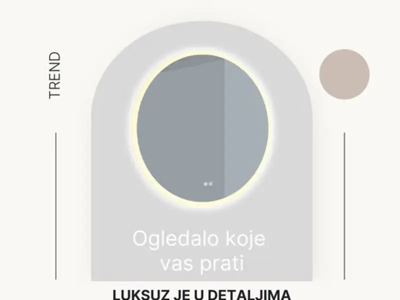 LED ogledala s prilagodljivim svjetlom (CCT 3000K–6500K) – okruglo kupaonsko LED ogledalo s touch ko