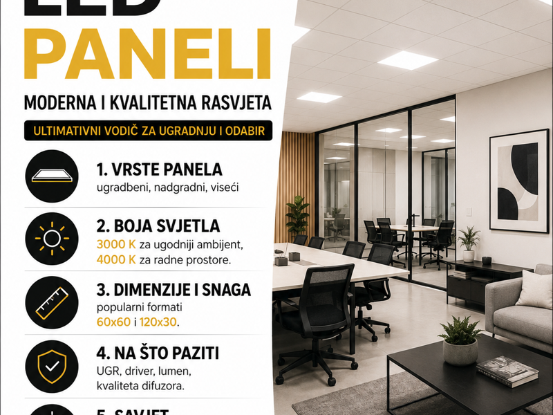 LED paneli moderna i kvalitetna rasvjeta: Ultimativni vodič za ugradnju i odabir