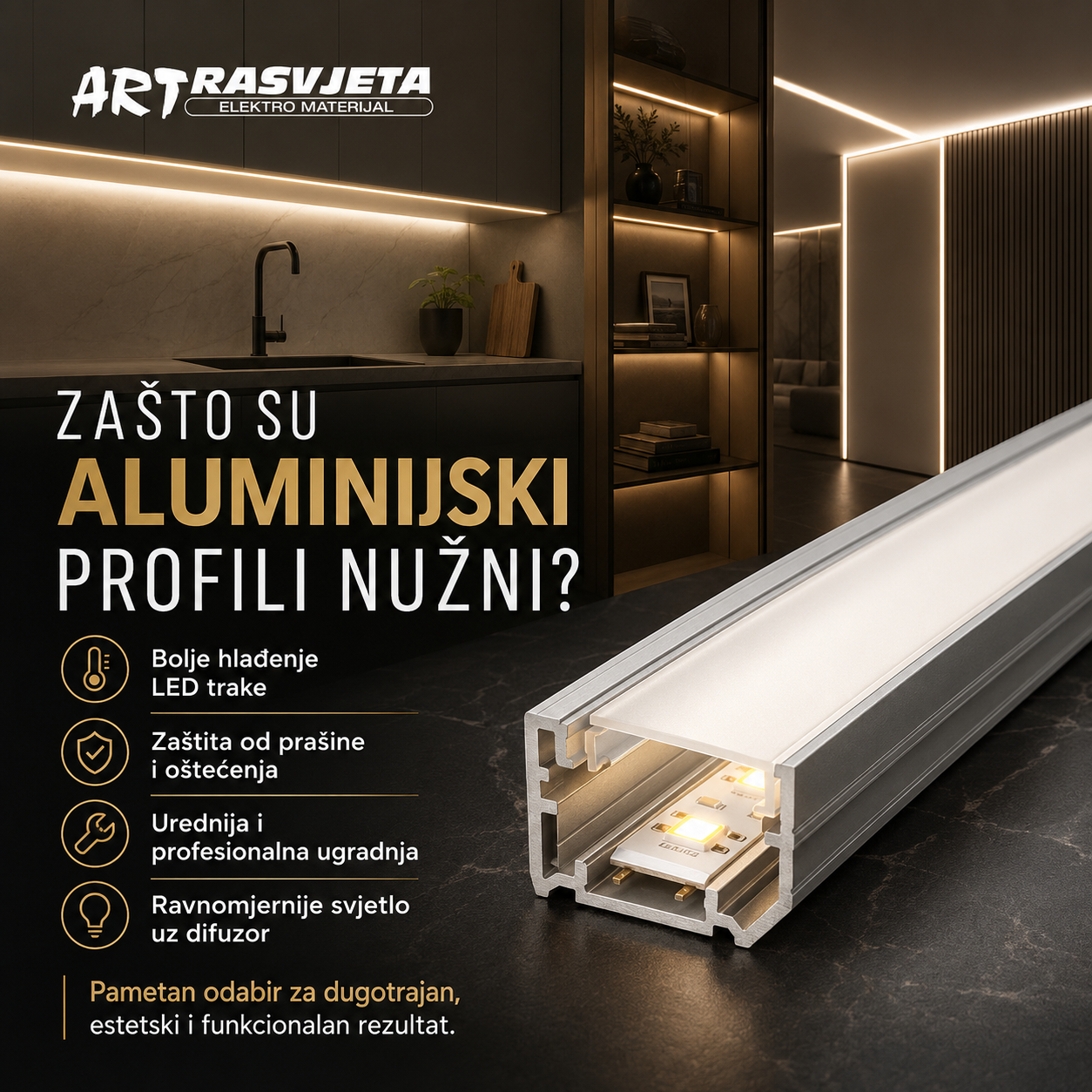 LED profili i aluminijski kanali za LED trake