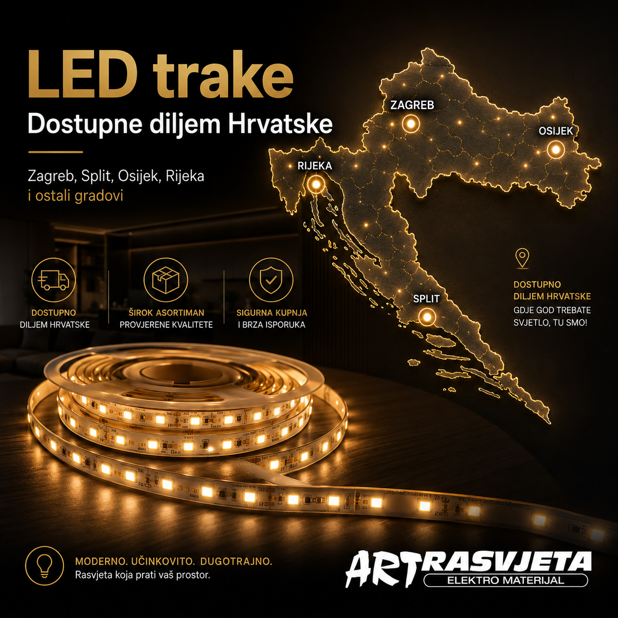 LED trake – Dostupne diljem Hrvatske (Zagreb, Split, Osijek, Rijeka…)