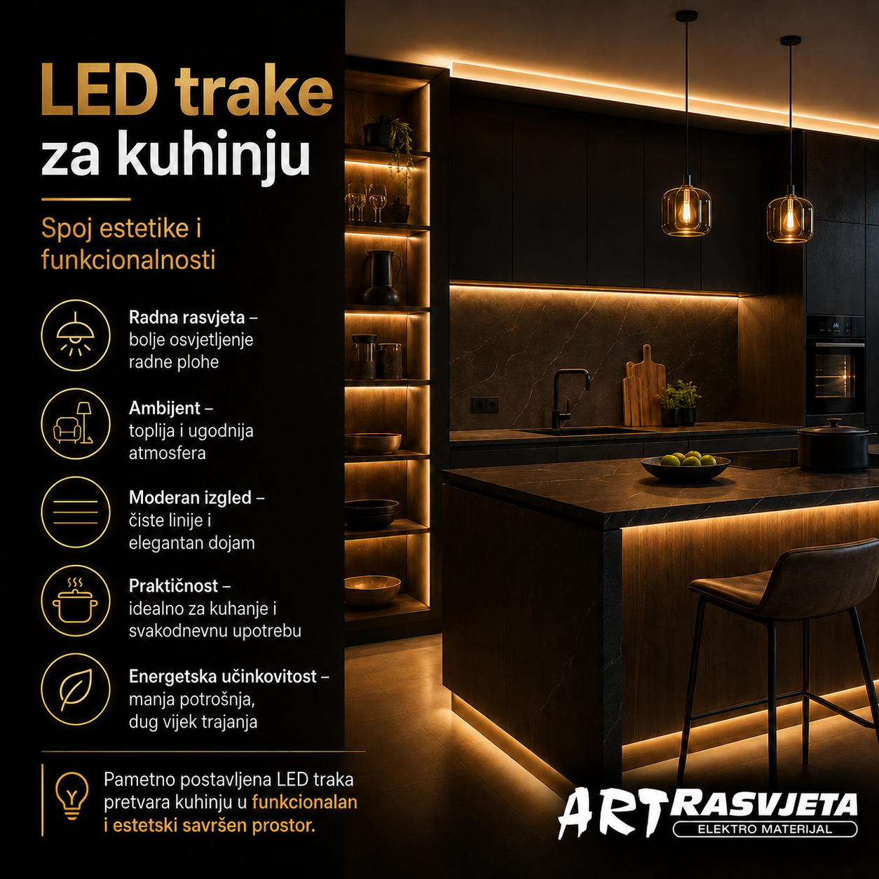LED trake za kuhinju: Spoj estetike i funkcionalnosti