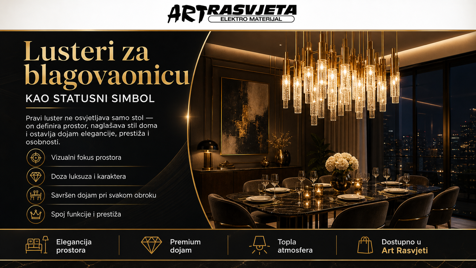 Lusteri za blagovaonicu kao statusni simbol