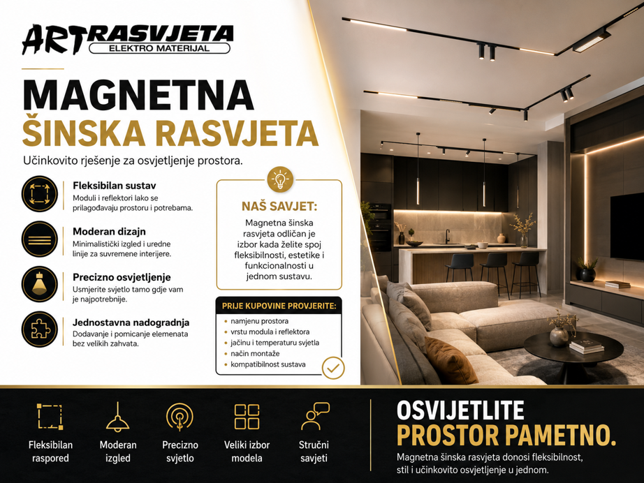Magnetna šinska rasvjeta: učinkovito rješenje za osvjetljenje prostora