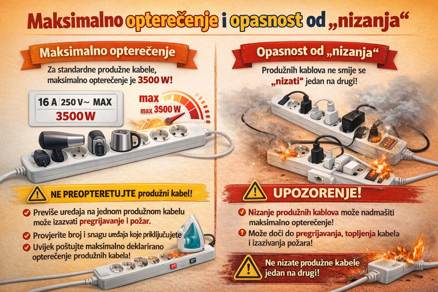 Maksimalno opterećenje i opasnost od "nizanja"