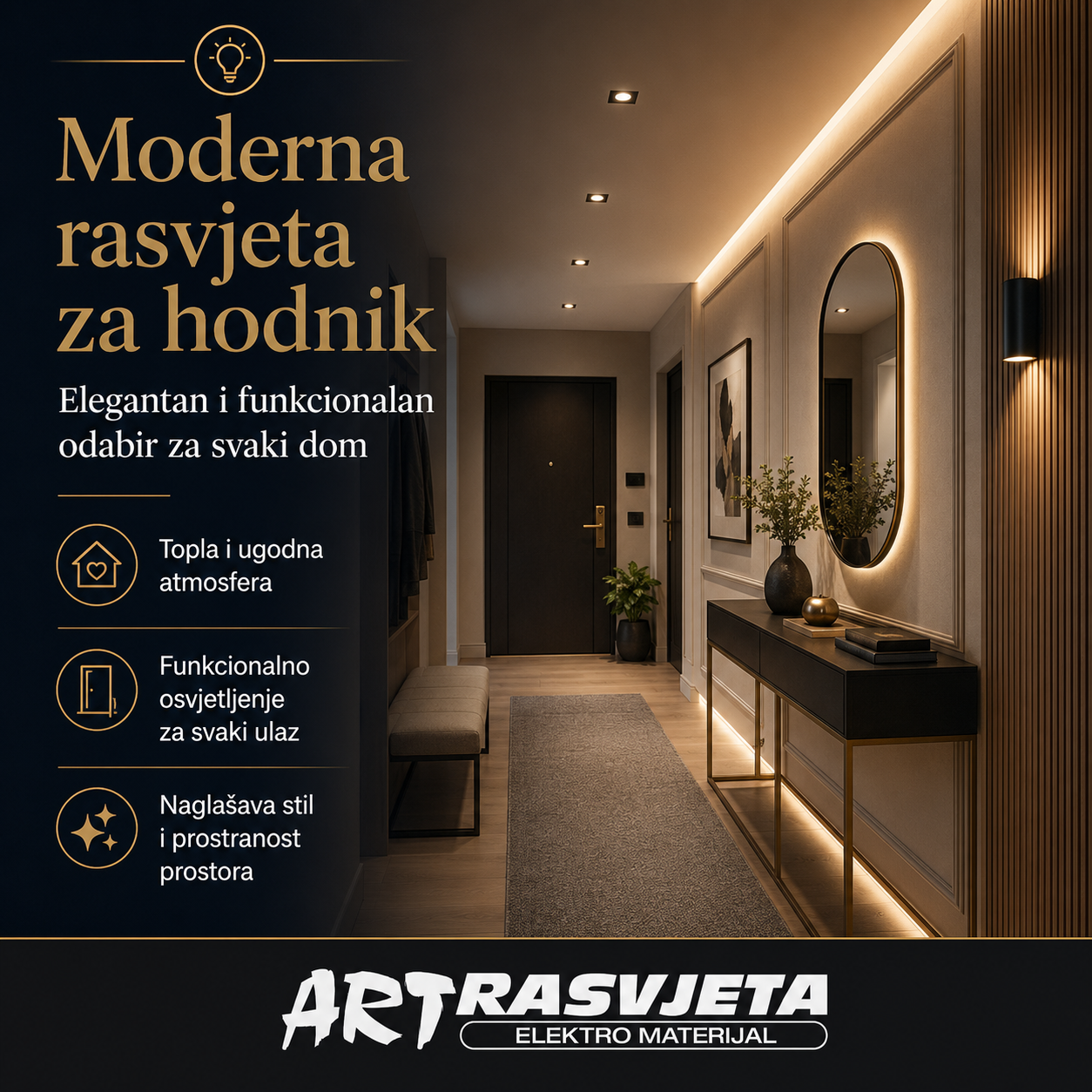 Moderna rasvjeta za hodnik
