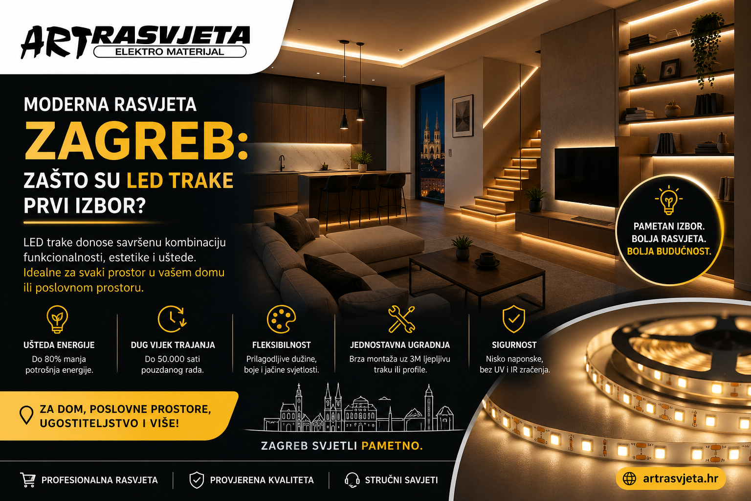 Moderna rasvjeta Zagreb: Zašto su LED trake prvi izbor?