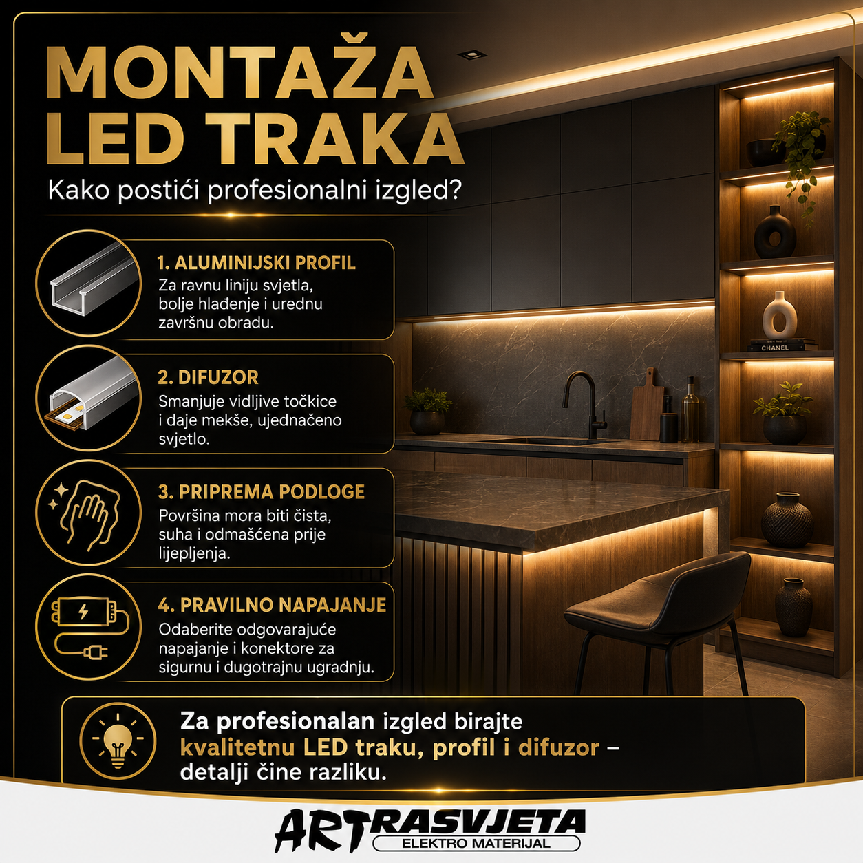 Montaža LED traka: Kako postići profesionalni izgled?