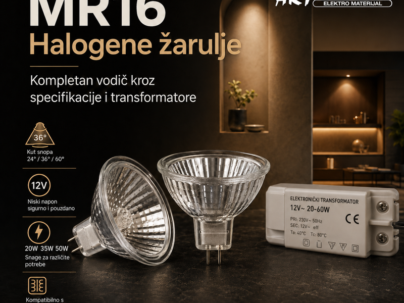 MR16 Halogene žarulje: Kompletan vodič kroz specifikacije, transformatore