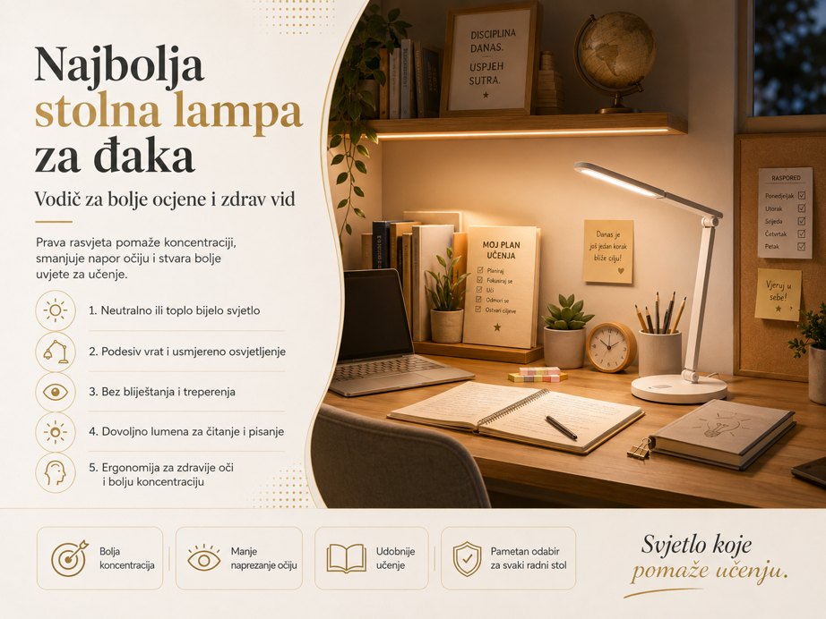 Najbolja stolna lampa za đaka: Vodič za bolje ocjene i zdrav vid