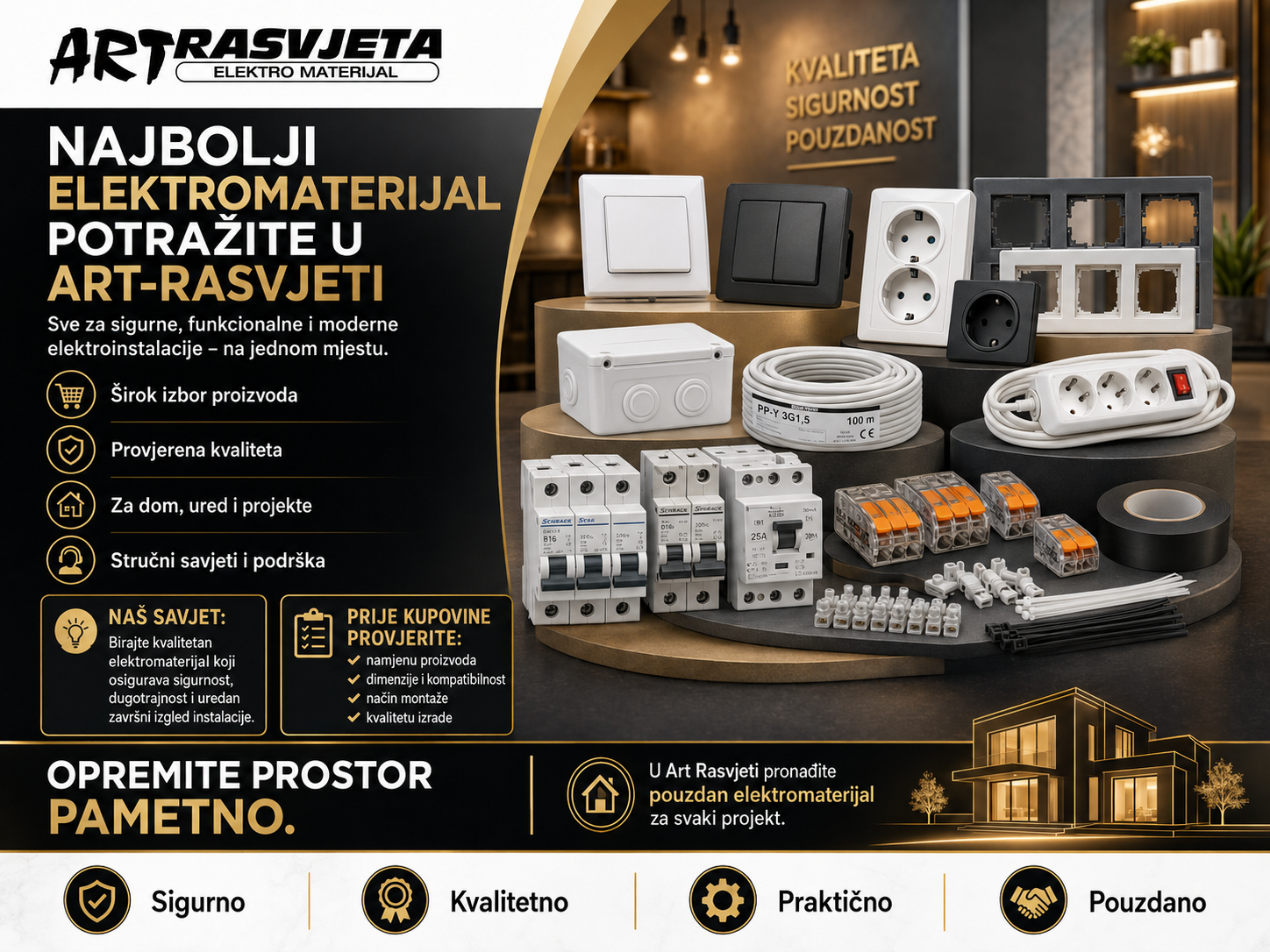 Najbolji elektromaterijal potražite u Art-rasvjeti
