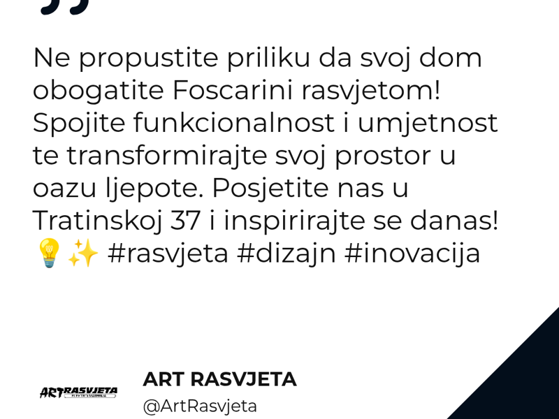 Ne propustite priliku da svoj dom obogatite Foscarini rasvjetom!