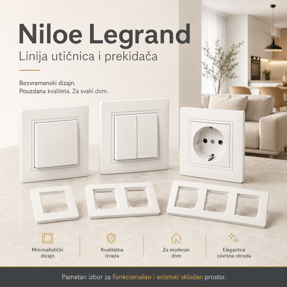 Niloe Legrand linija utičnica i prekidača – kliknite za svijetlo