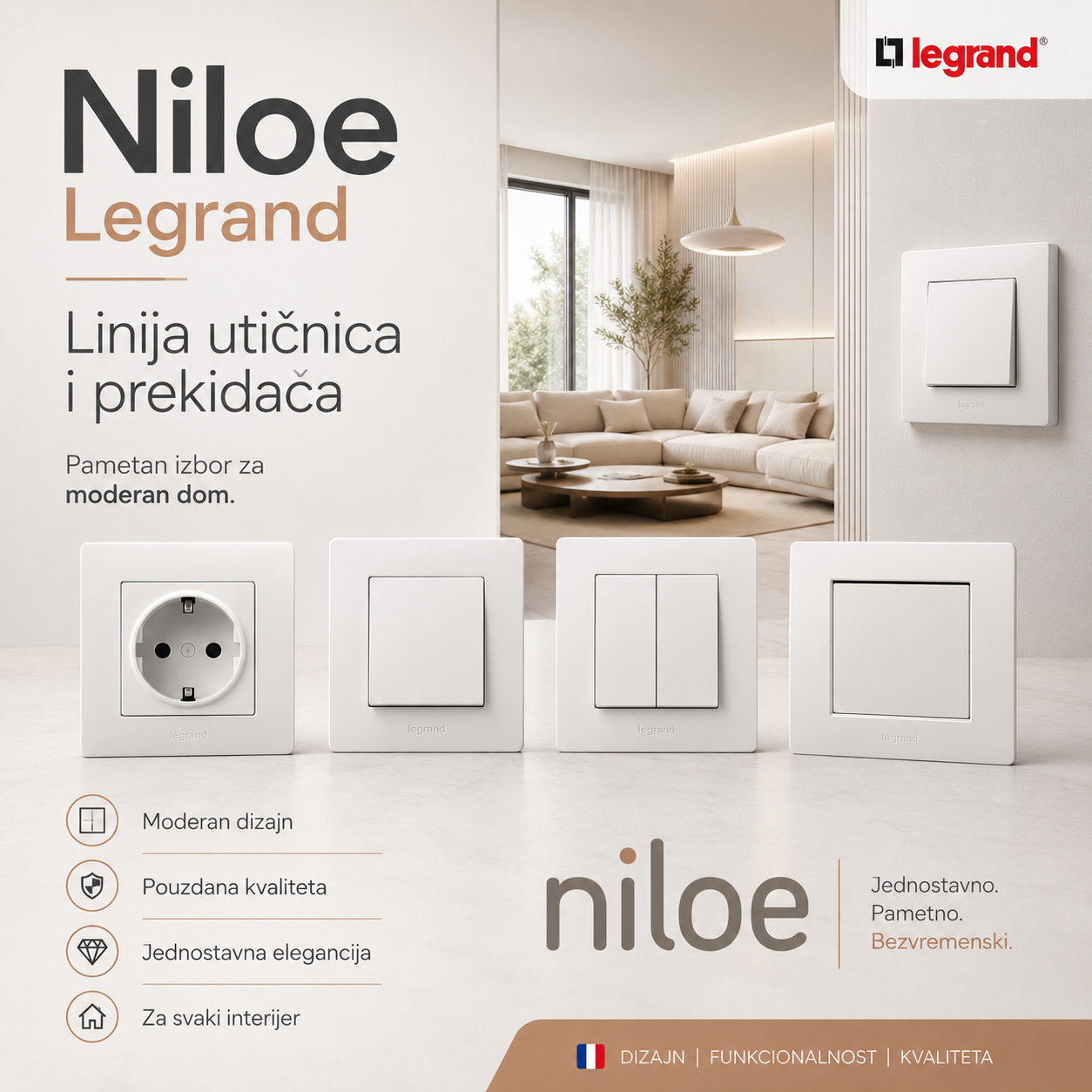 Niloe Legrand linija utičnica i prekidača