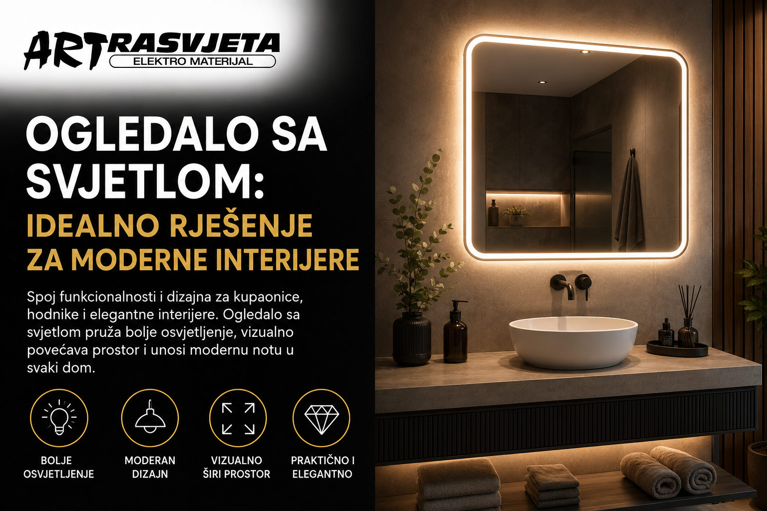 Ogledalo sa svjetlom: Idealno rješenje za moderne interijere